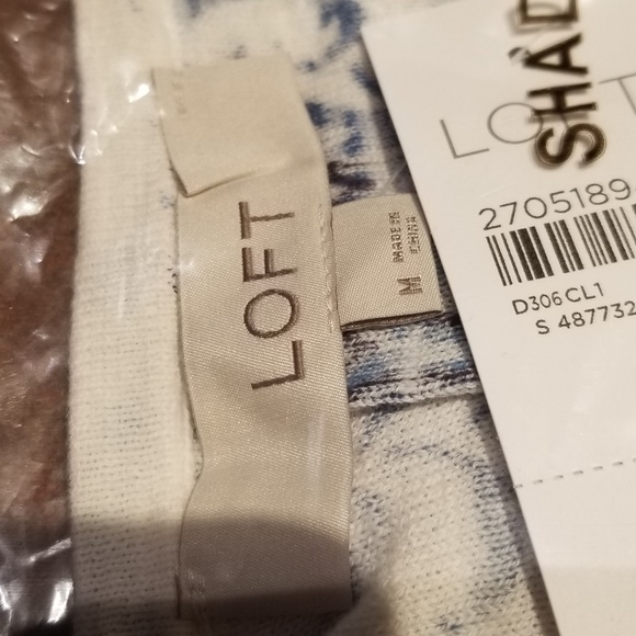 Loft 3/4 Sleeve Blue/White Cardigan NWT - Picture 4 of 4